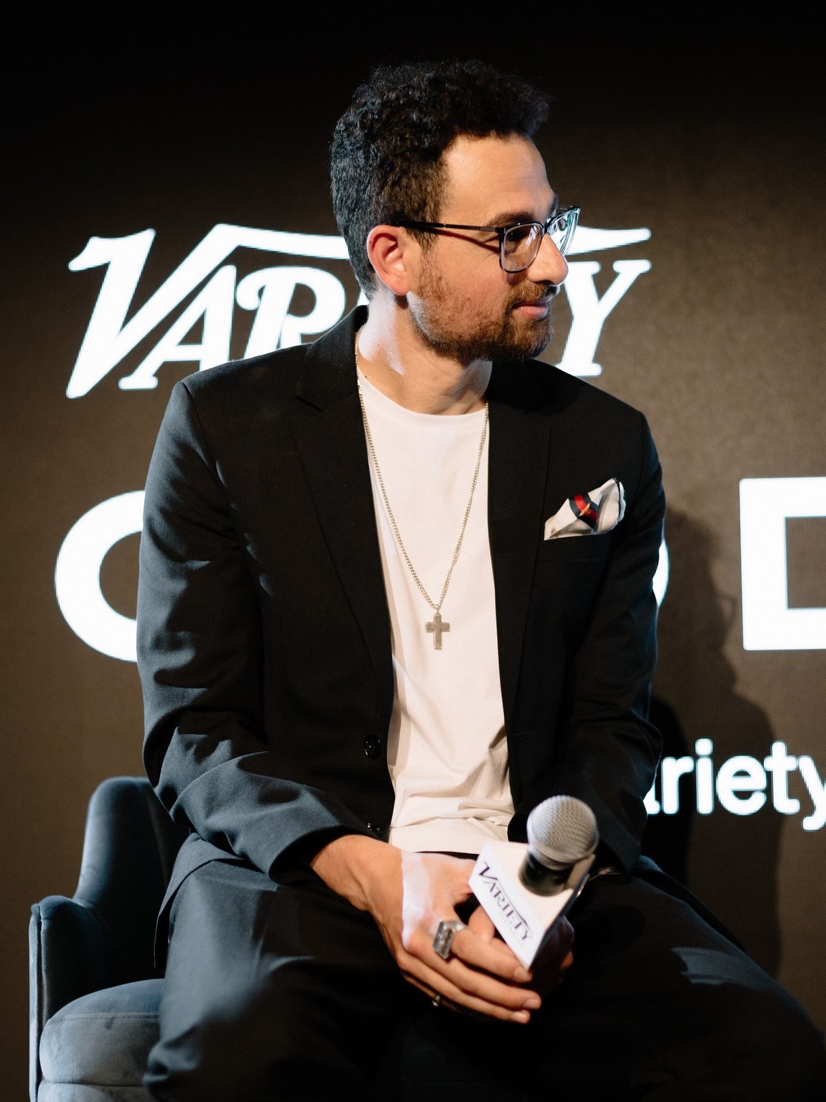 Luke Girgis on stage at the Variety CMO Dinner